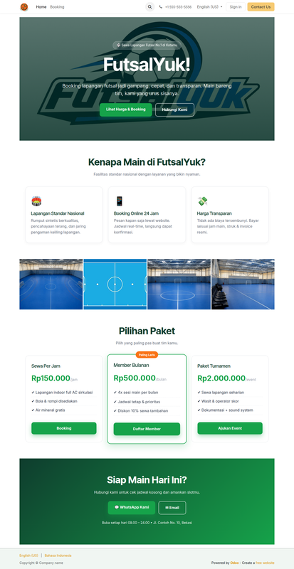 Contoh Website - FutsalYuk [Odoo]