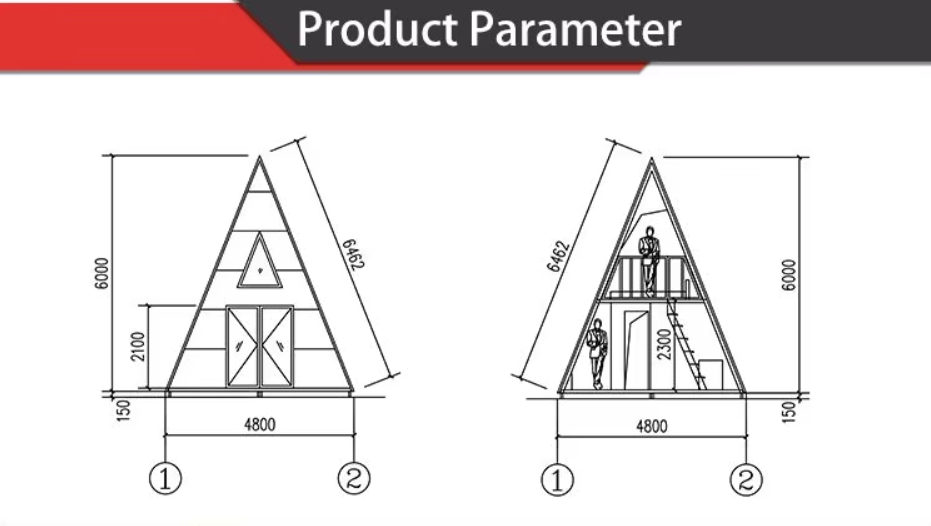Prefab Portable A Fram Aframe Triangle Cabin House Home