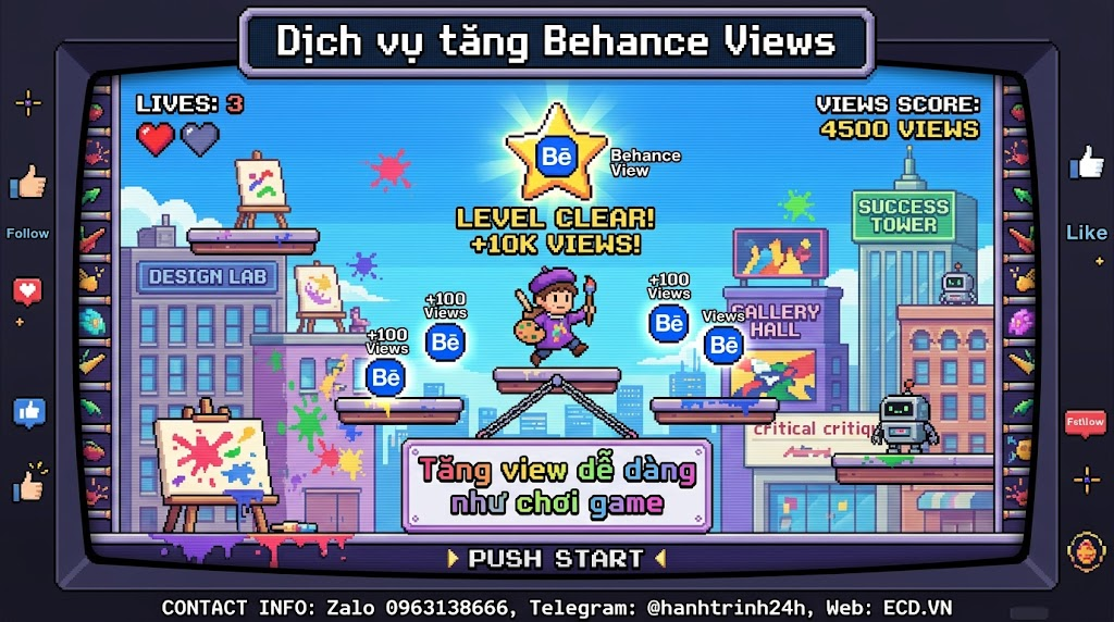 tăng behance views bền vững tăng like