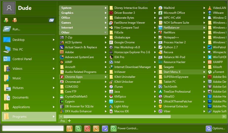 Start Menu X Pro 7.2