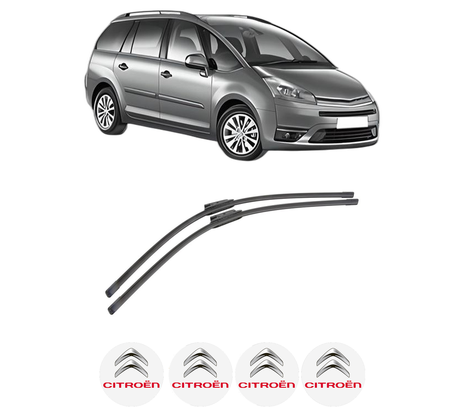Set stergatoare auto CITROEN C4 GRAND PICASSO I (UA_) din 2006-2013, pentru parbriz auto, 2 bucati, Bosch Aerotwin, din cauciuc siliconat rezistent, 4 Stickere Auto CITROEN