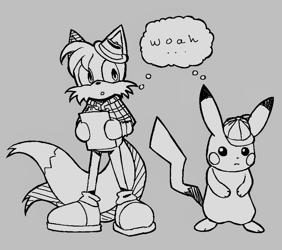 Lineart Fullbody; Double Character Double Character example 1