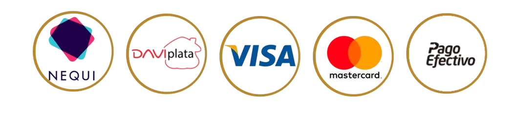 Métodos de pago aceptados: Visa, Mastercard, American Express, PSE, Nequi, Daviplata