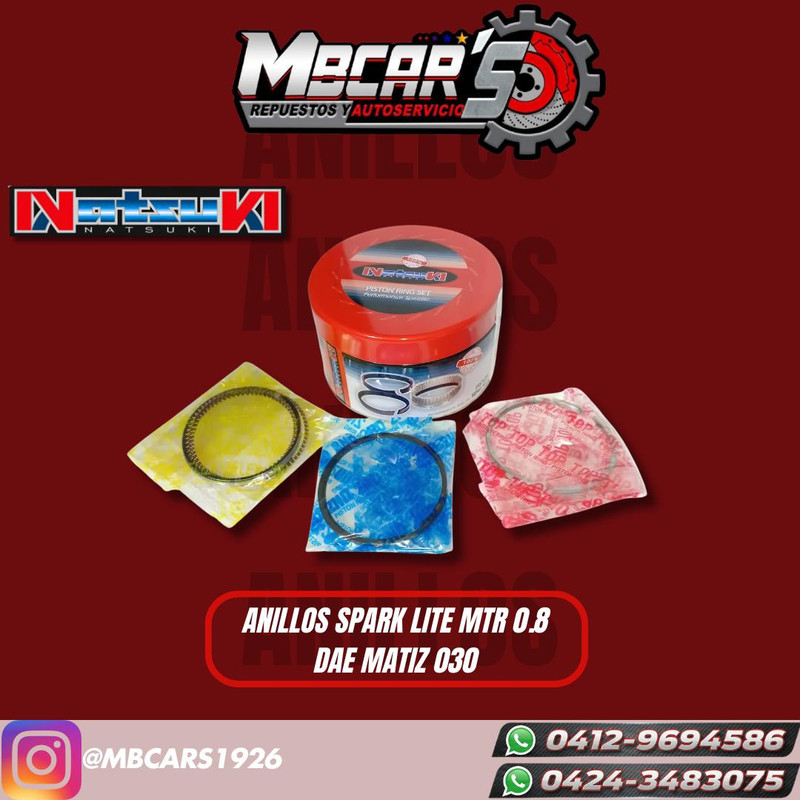 ANILLOS SPARK LITE MRT 0.8 04-12/ MATIZ 0.30