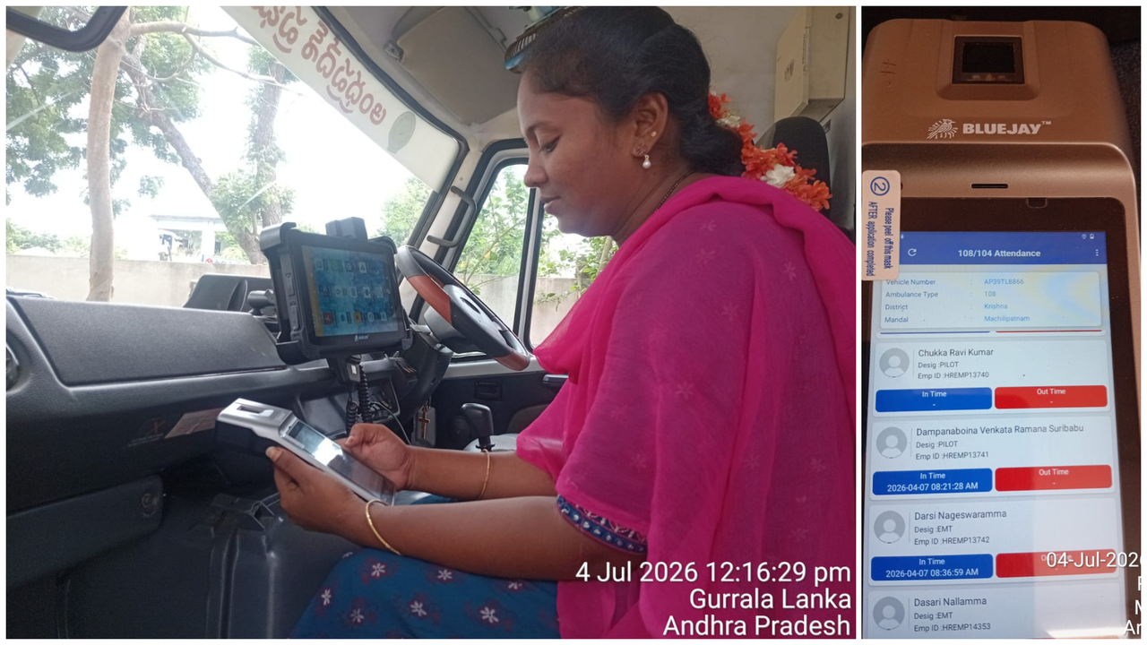 Digitising Andhra Pradesh's 108 & 104 Emergency Medical Fleet — Rugged Terminals and Aadhaar Biometric Attendance
