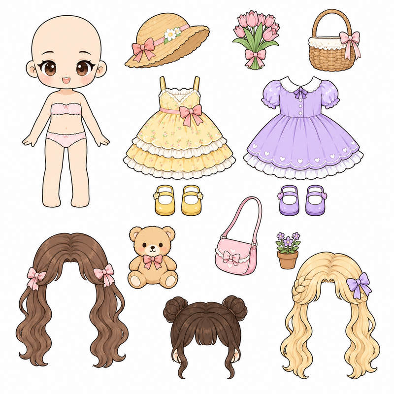 Boneca de Papel Tema 2