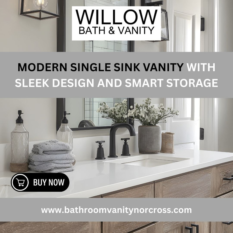 Modern Single Sink Vanity with Sleek Design and Smart Storage