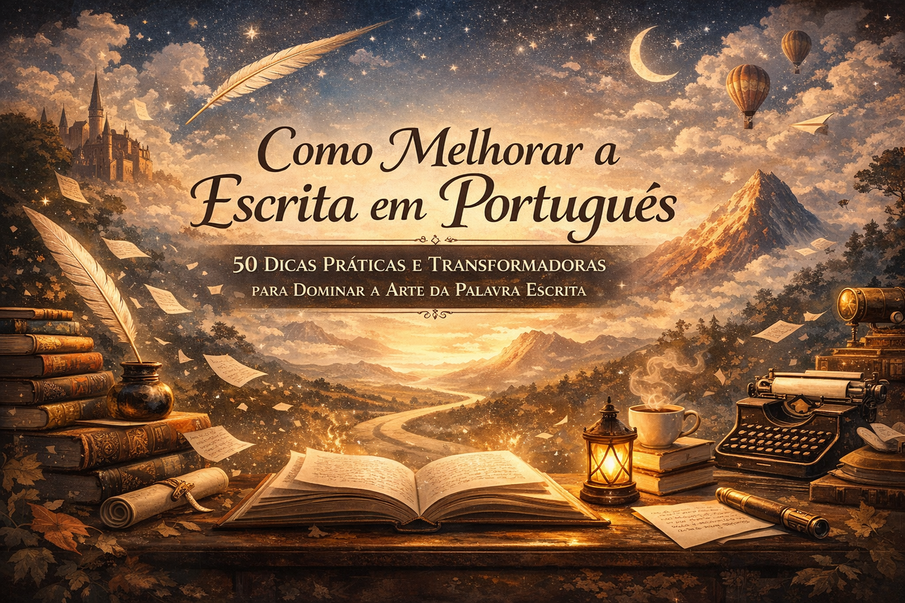 Capa do artigo Como Melhorar a Escrita em Português: 50 Dicas Práticas e Transformadoras para Dominar a Arte da Palavra Escrita - Literafan