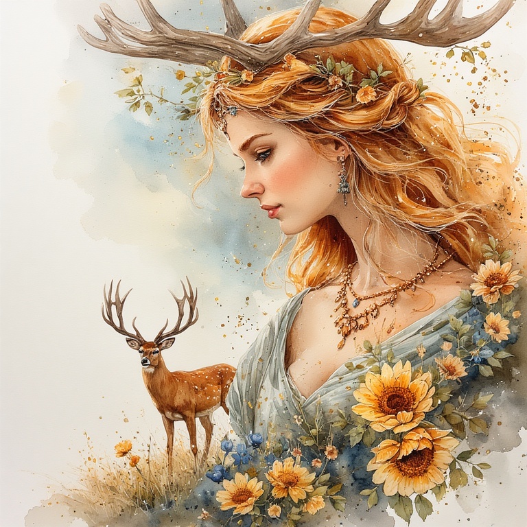 Goddess-Diana-with-a-Stag-wate-rr1