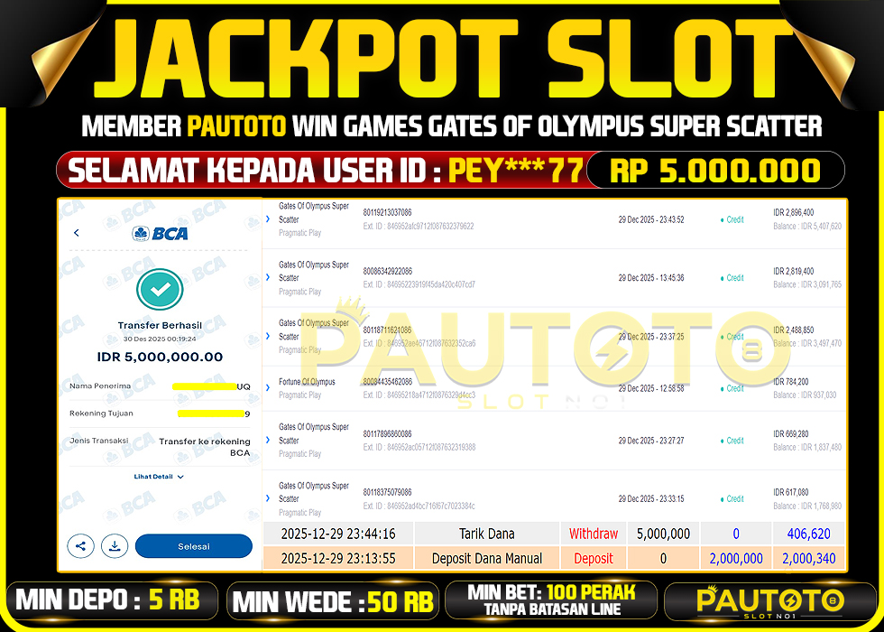 BUKTI JACKPOT LUNAS PAUTOTO