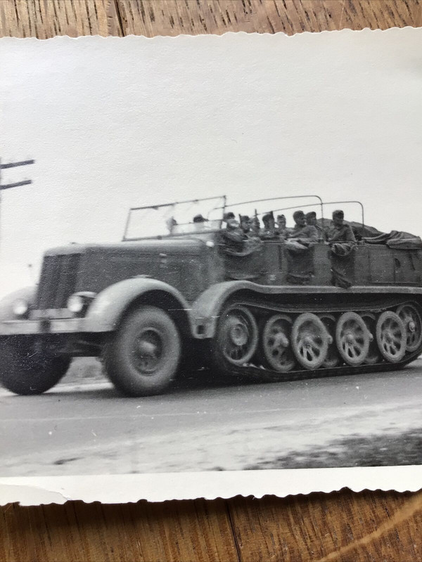 Wehrmacht Halbkettenfahrzeug Geschütz Vormarsch Russland Original Foto