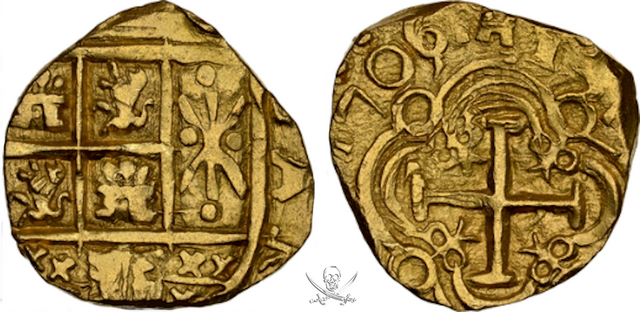 RARE! 1706 FULL DATED 1715 FLEET! COLOMBIA 2 ESCUDOS ONLY NGC