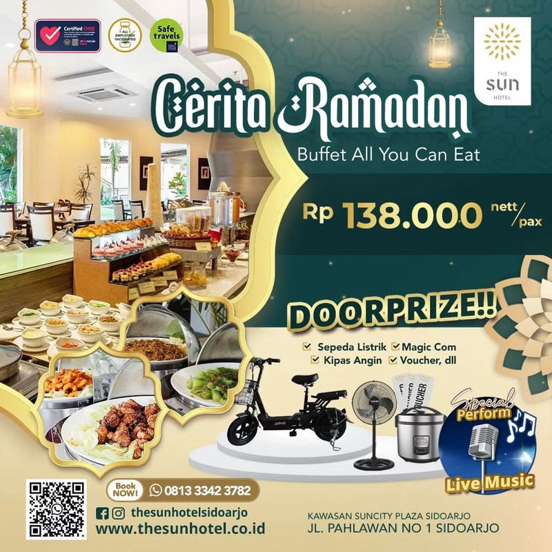 The Sun Hotel, hotel di Sidoarjo yang punya paket bukber all you can eat murah meriah.