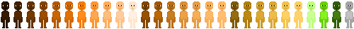 arms down, large, mostly human skin tones