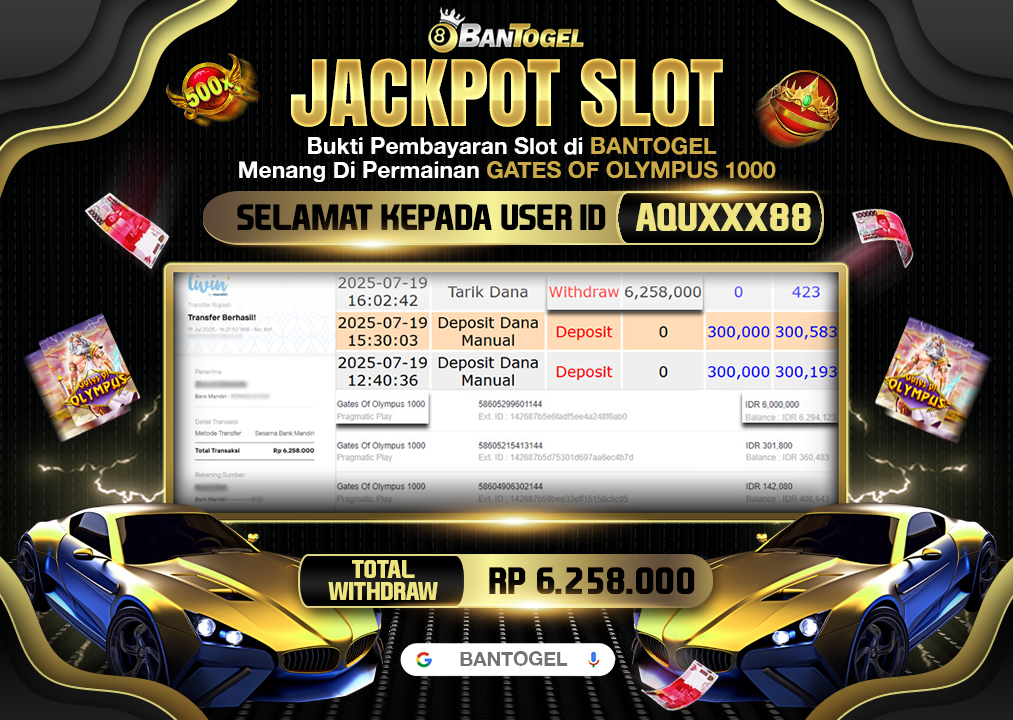BUKTI JACKPOT LUNAS BANTOGEL