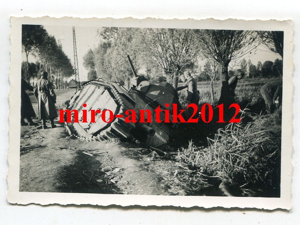 Foto, Wehrmacht, zerstörter Panzer, Char B1, CAM