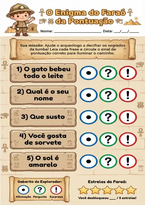 Enigma do Faraó da Pontuação - Página 1