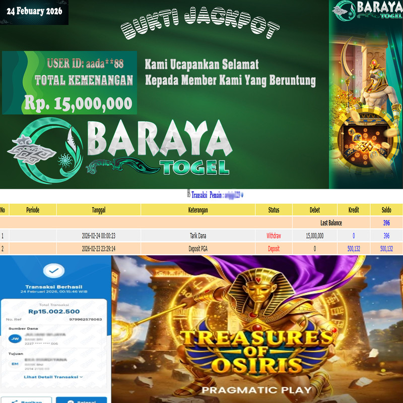 Rp. 15.000.000.- WD LUNAS DI BARAYATOGEL