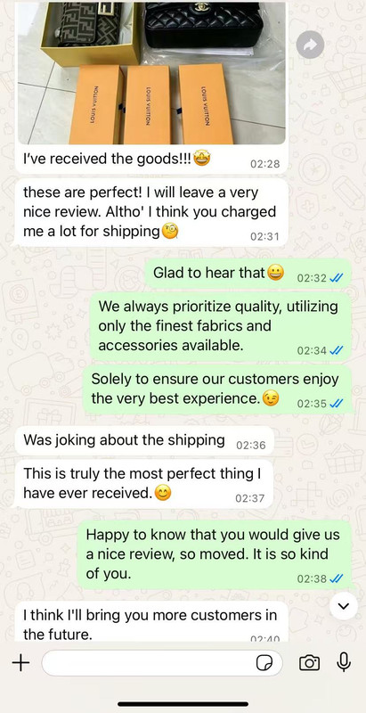 Customer feedback WhatsApp screenshot 1
