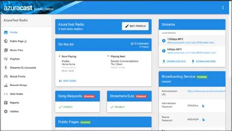 AzuraCast portal view
