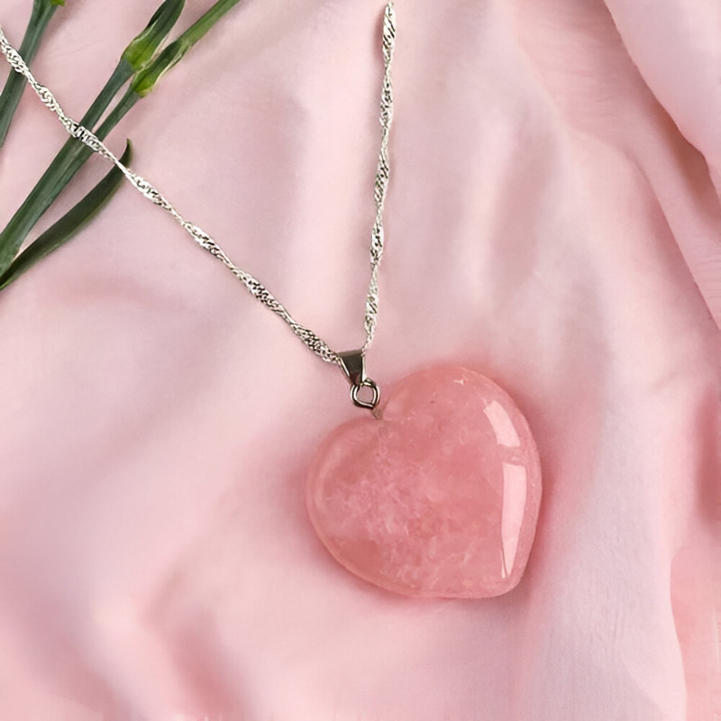 Rose Quartz Heart Pendant