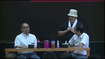 Peringati Hari Korupsi Menteri Erick Thohir Jadi Tukang Bakso Bersama Wishnutama dan Nadiem Makarim 