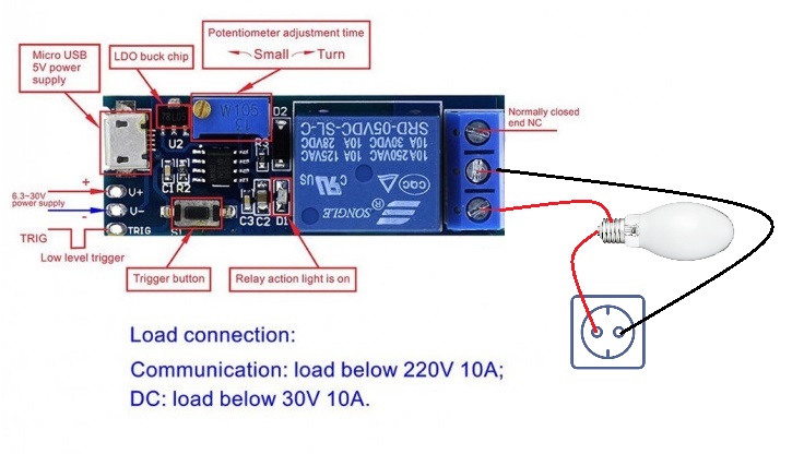 555 Timer Relay Module Circuit