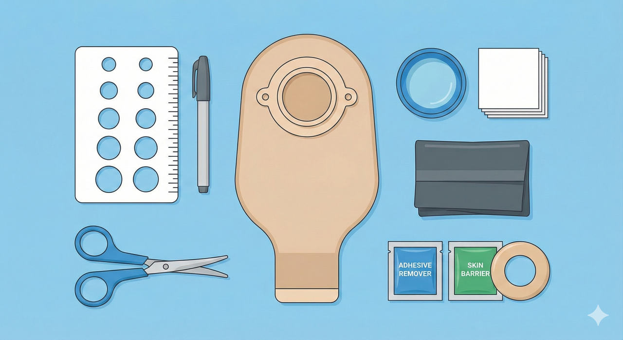 Material zum Wechseln eines Stomabeutels