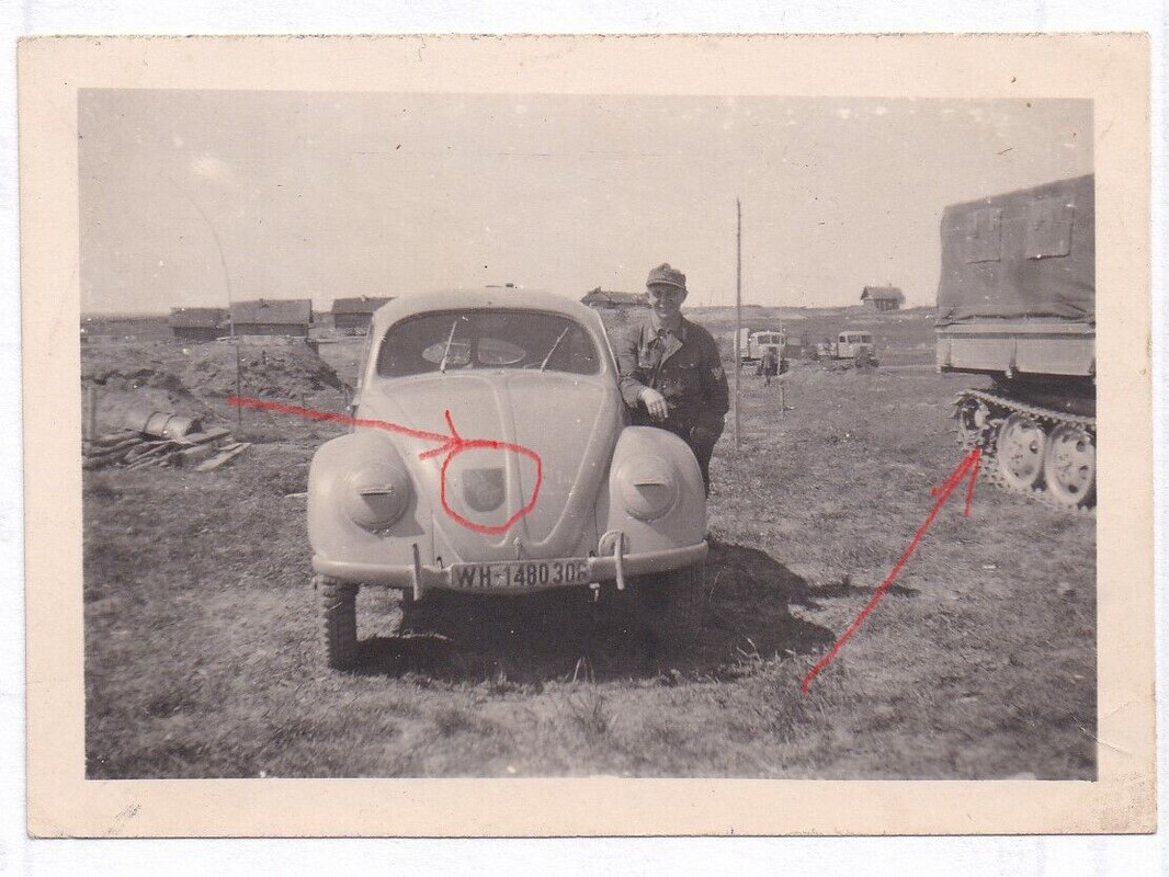 VW Käfer Beetle Wehrmacht Divisionskennzeichen   Sd.-Kfz. Panzer Halbkette Nr. 1