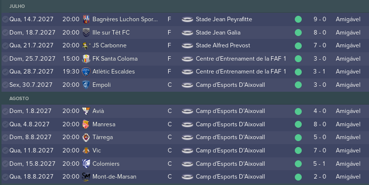 Fútbol Club Andorra_  Calendário Sénior