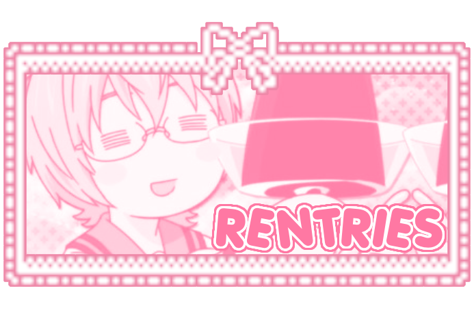 kuriko saiki graphic that says "rentries"