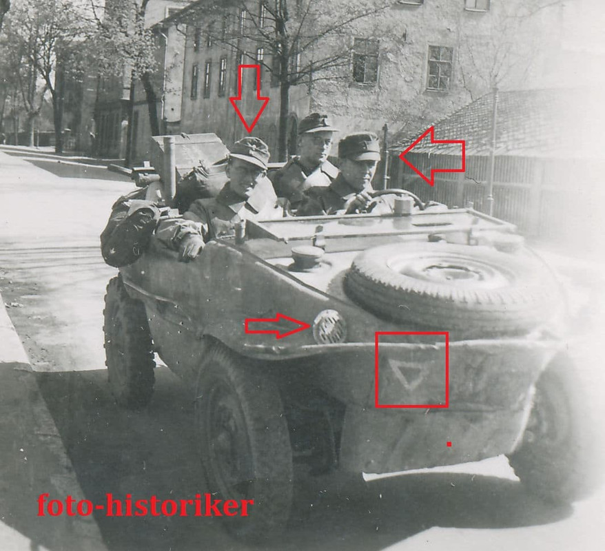 Gebirgsjäger GJ in VW Typ 166 Schwimmwagen Kennu