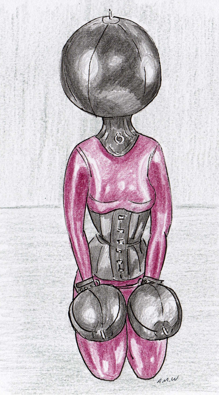 latex ball hood and mittens