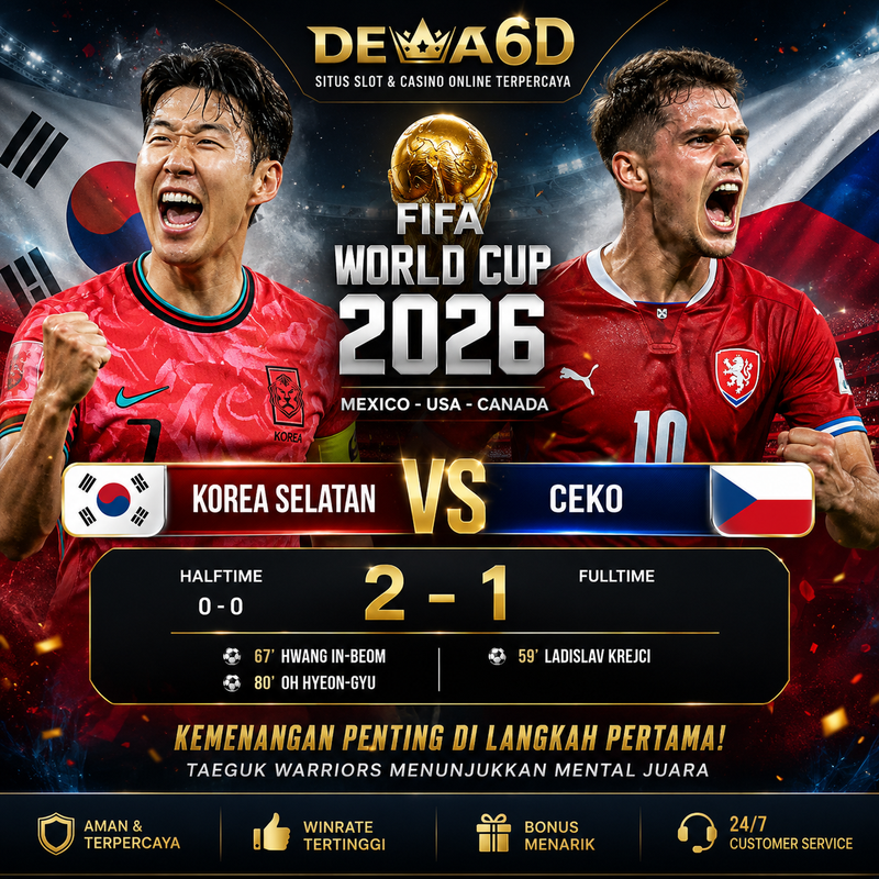 korea selatan berhasil menang 2-0 atas ceko di piala dunia 2026