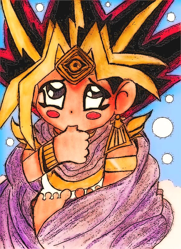 Hình vẽ Atemu (Yami Yugi) bộ YugiOh (vua trò chơi) 1_Atemp_90