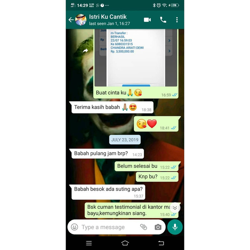 Unggahan Chat Mayky Wongkar ke Ria Irawan
