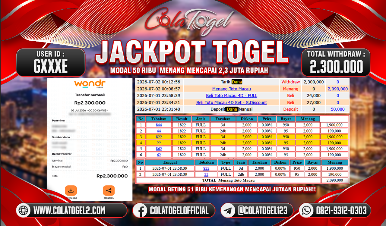 JACKPOT HONGKONG LOTTO!!