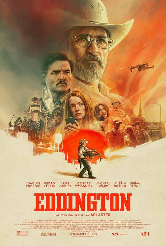 Eddington 2025 English Dark Comedy Western movie poster