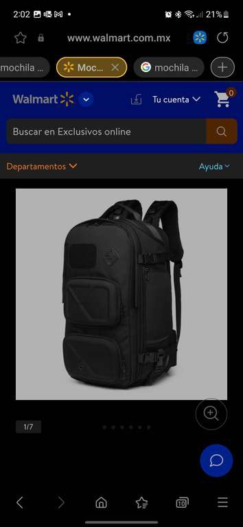 Walmart: Mochila para exterior Ozuko 
