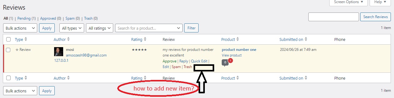 how to add new item