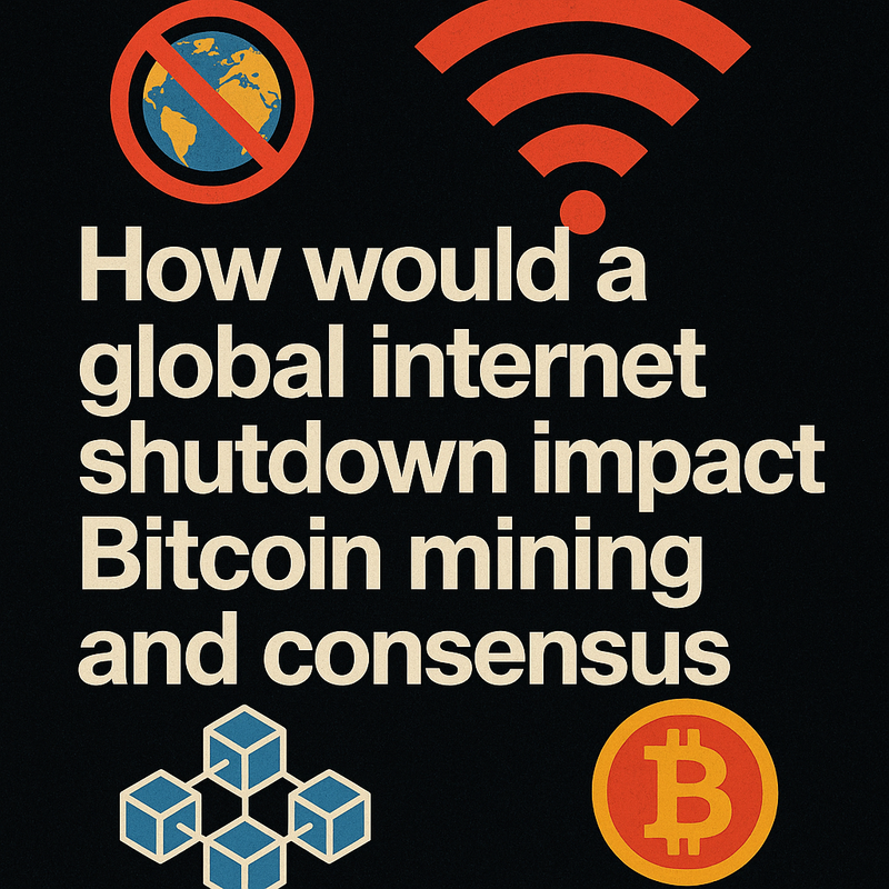 How would a global internet shutdown impact Bitcoin mining and consensus