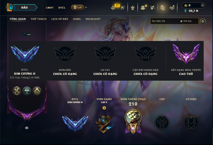 Acc LMHT # - Không Khung