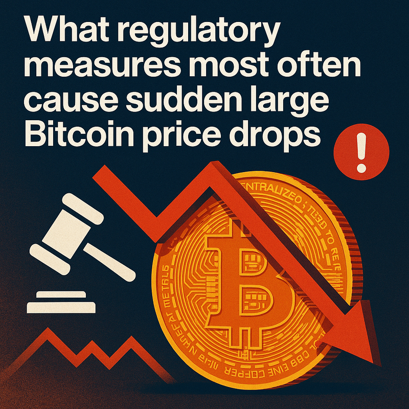 What regulatory measures most often cause sudden large Bitcoin price drops