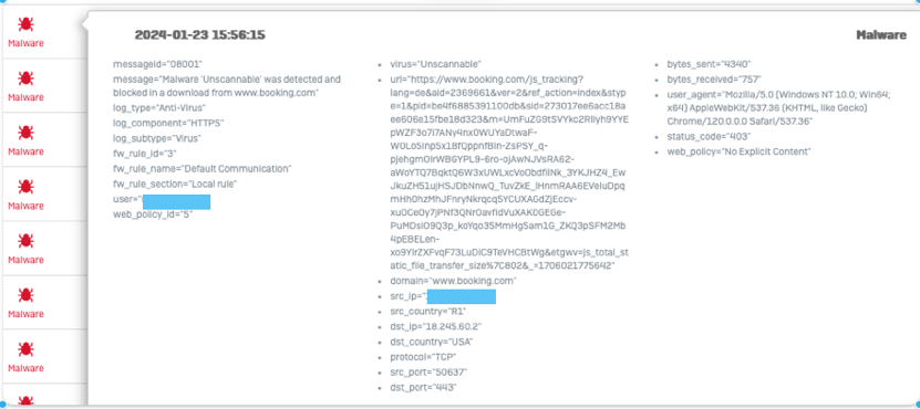 Sophos-Firewall Meldung Sophos-Firewall Meldung