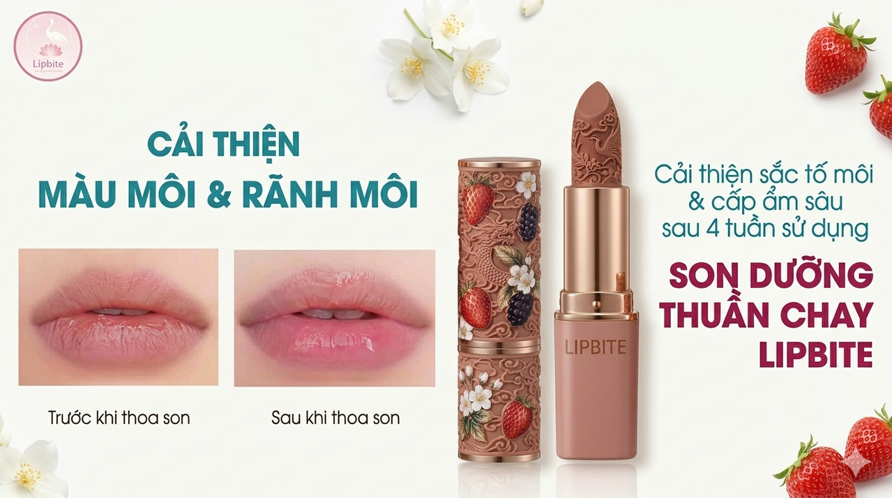 So sánh trước và sau khi dùng son dưỡng