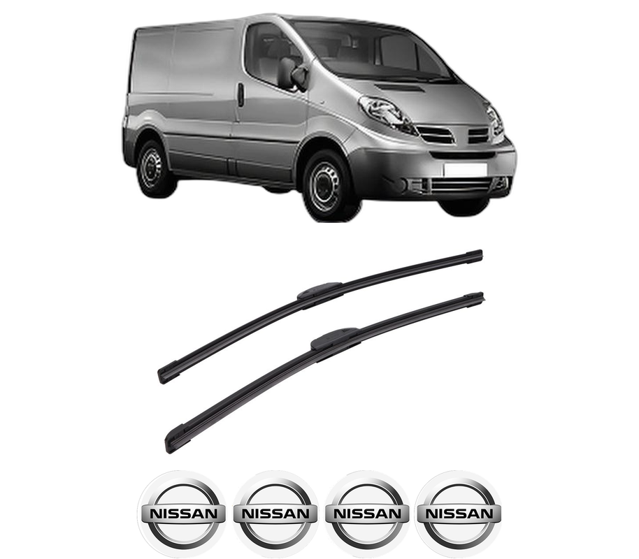 Set stergatoare auto NISSAN PRIMASTAR Van (X83) din 2002-2008, pentru parbriz auto, 2 bucati, Bosch Aerotwin Retrofit, din cauciuc siliconat rezistent, 4 Stickere Auto NISSAN