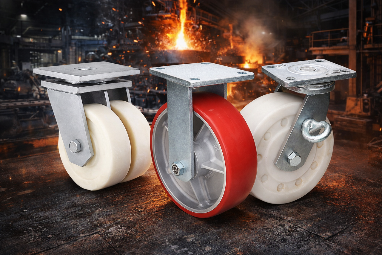 Heavy-duty casters used for extreme industrial load handling