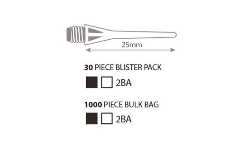HARROWS H TIP strong spare tips for Softip Darts 30 pieces-All Black