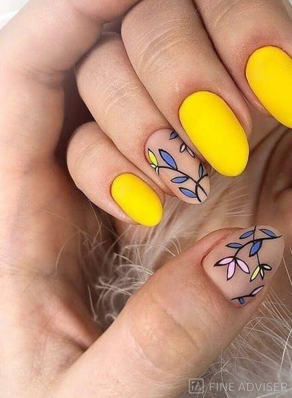 Ideas de uñas de acrilico amarillas