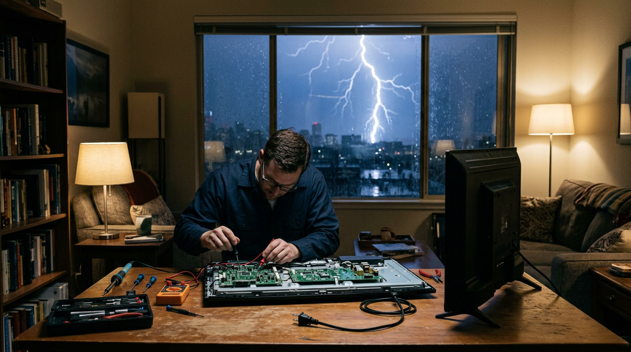 Ремонт телевизора после скачка напряжения в Саранске — диагностика и восстановление